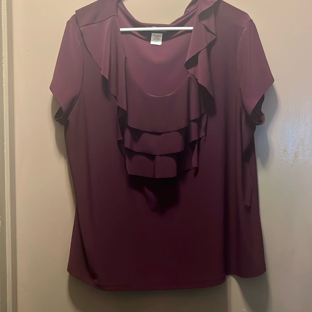 Women’s Burgundy Business Casual Top Size 2X
CAROL ROSE